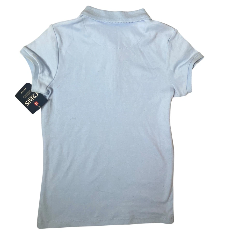 Camisa Polo Chaps Niñas Niñas L 12/14 Azul Claro Aprobada Ropa Escolar Nueva Foto 2 de 4