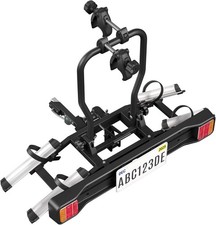 Portabicicletas para 2 bicis con luces, plegable, soporte matr cula 132 lb
