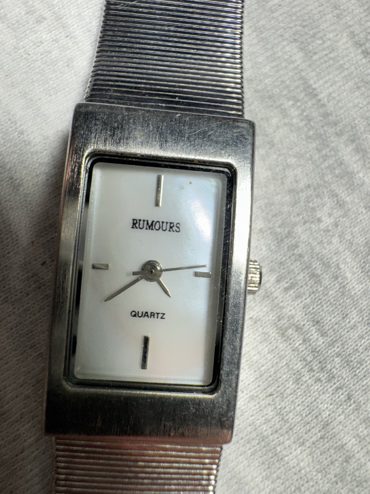 Rumours Rectangular Silver-Tone Quartz Watch – St… - image 1
