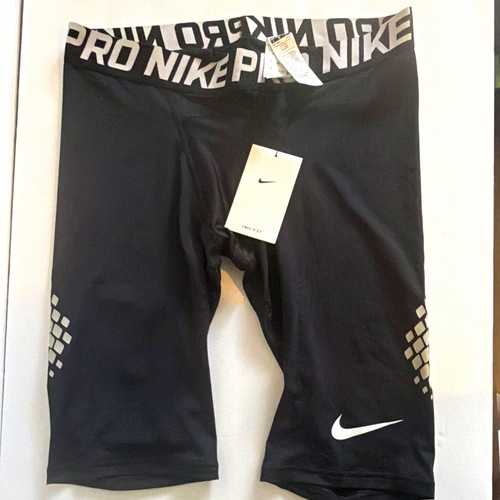 Nike Pro Dri-FIT Men's Compression Shorts Black/Gray Thigh, Size L