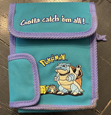 Pokémon Nintendo Game Boy Carrying Case Teal/Purple Fabric w/ Carrying Strap