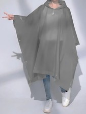 Regenponcho Unisex transparent wasserdicht Kapuze Outdoor Camping Wandern