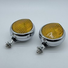 Bosch Fog Lamp Pair Amber Lens Bumper Mounted Porsche 356 Yellow Lights