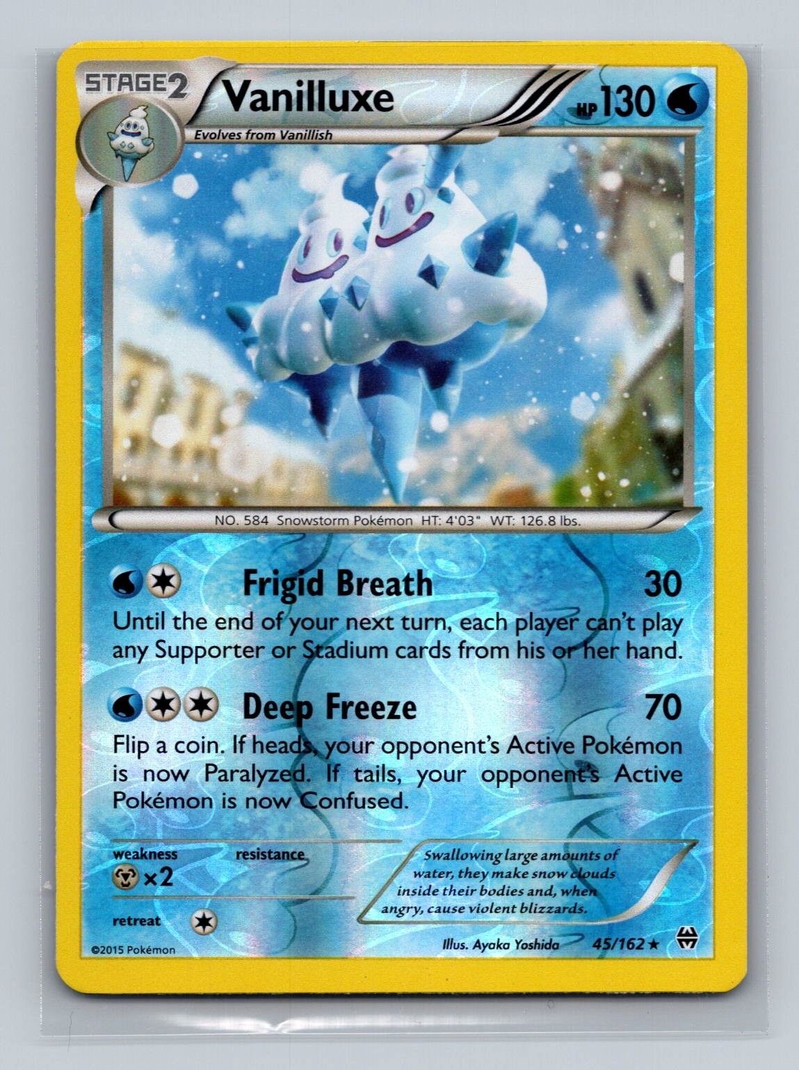 Pokemon XY Breakthrough Vanilluxe Rare Reverse Holo 45/162 - LP