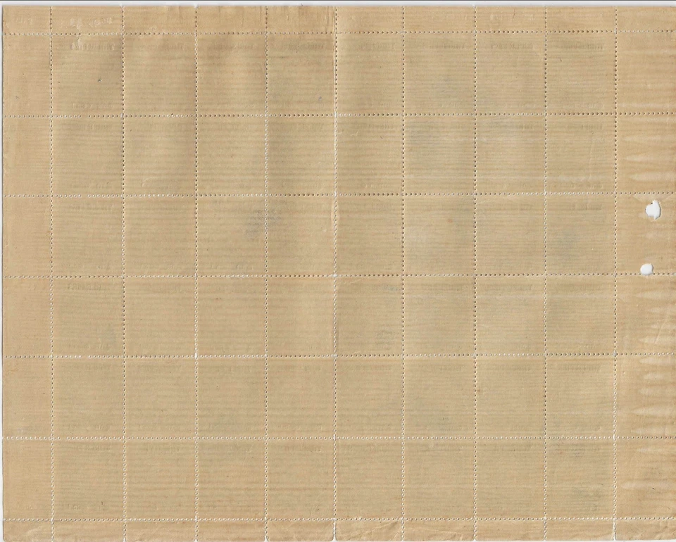 RARE COCHIN ANCHAL SURCHARGE 3p on 9p Pies SG 124 1949 MINT COMPLETE SHEET FULL - Image 2 of 2