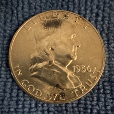 1956 Benjamin Franklin Half Dollar 50C Coin - Philadelphia Mint, Uncertified