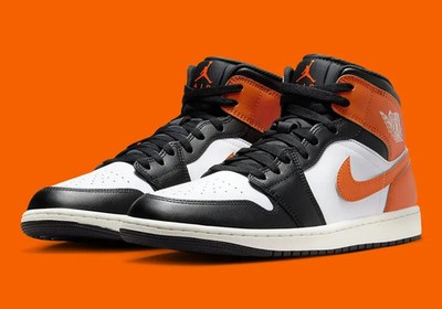 Nike Air Jordan 1 Mid Men's Shoes Shattered Backboard Black Orange