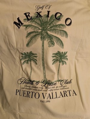 MX Streetwear MEXICO Leisure Club resort shirt XXL Puerto Vallarta BIG Cream 2XL