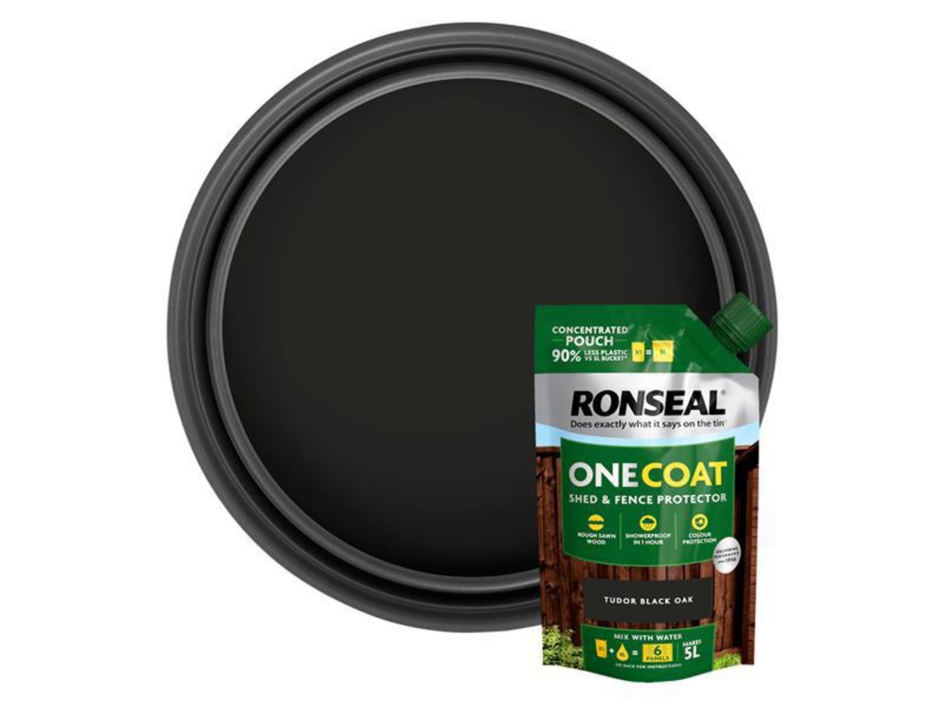 Ronseal One Coat Shed & Fence Refill Pouch Tudor Black 950ml
