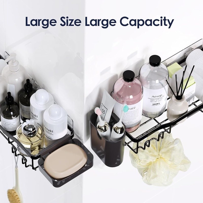Large Capacity Shower Caddy 7 Shelves Wall Mounted Bathroom Organizer Set New