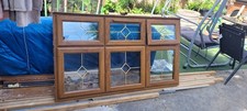 UPVC Glazed Windows Golden Oak PVC