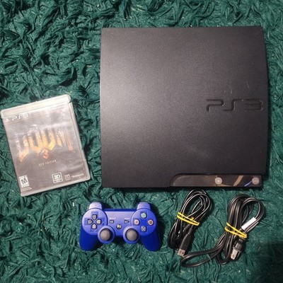PlayStation 3 PS3 Slim Console Bundle w Controller + Doom 3 BFG Game