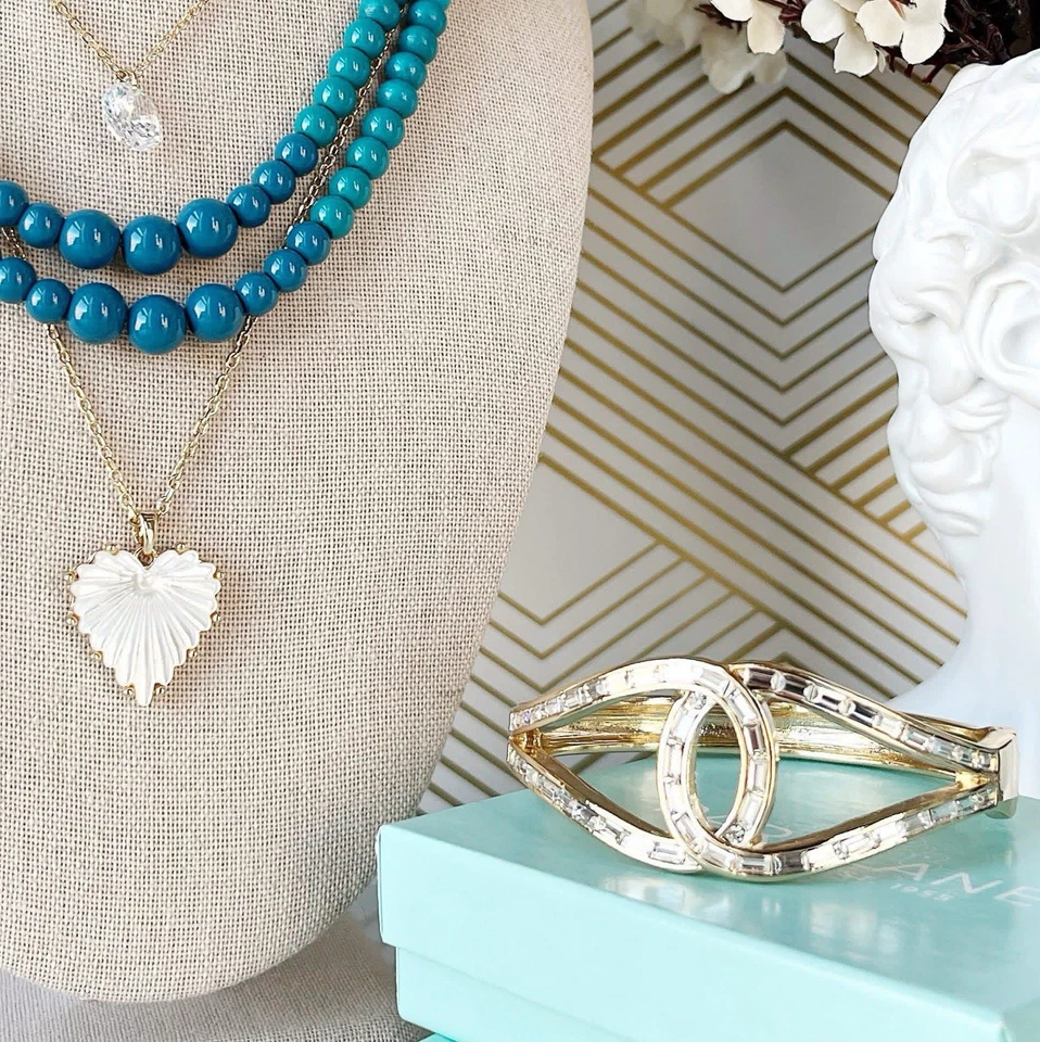 Brazalete Brazalete Park Lane SUNBEAM Baguette Nudo DORADO Bisagras Nuevo en Caja, Venta al por menor $168 Foto 4 de 4