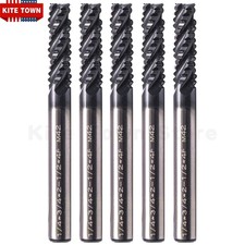 5Pcs 4 Flute 1/4" x 3/4" x 2-1/2" M42 Cobalt Roughing End Mills - AlTiN Coated