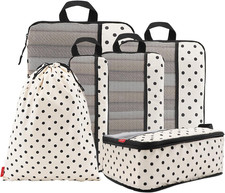 6 Set Compression Packing Cubes - Ultralight Travel Organizers with Laundry Bag,