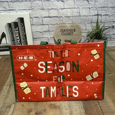 HEB Tamale Grocery Bag Insulated Reusable Foldable Tis The Season