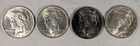 LOT OF 4 1923 P PEACE SILVER DOLLARS #37