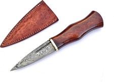 Celtic Jagdmesser Taschenmesser Damaststahl Handgefertigt EDC Rosenholz