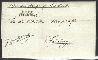 ÖSTERREICH VORPHILATELIE - Brief  ''ENNS'' nach ''SALABERG'' via ''STRENGBERG'' - 1844