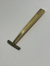Vintage Avon Brass Safety Razor Handle Gold Tone Monogram RLT