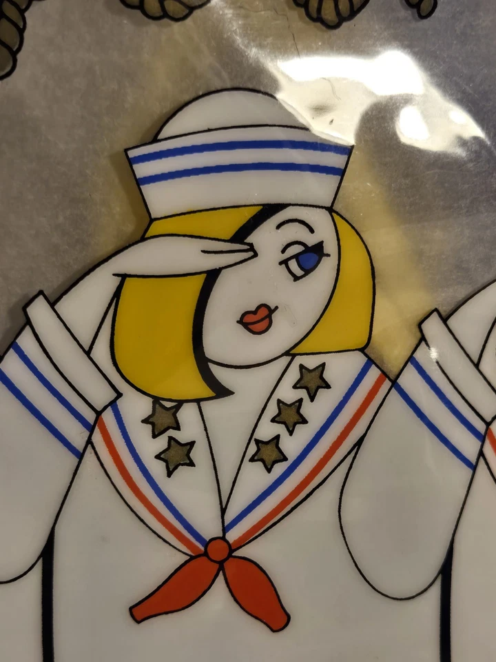 Bolso/cartera/bolso de estadio vintage de playa transparente con tema marinero para niños NOS Foto 4 de 4