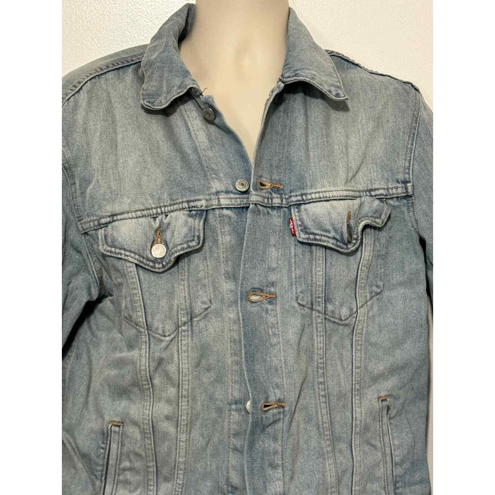 Levi Strauss Collared Button Down Denim Jacket Bl… - image 2