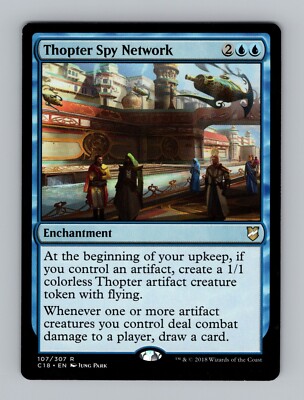 Thopter Spy Network - Commander 2018 - Blue Rare 107 LP Magic The Gathering MTG