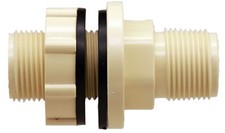 RAINPAL PBF075D CPVC Double Male 3/4" Inch Pipe Thread Bulkhead Tank Fitting NPS