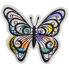 Butterfly Applique Patch - Colorful Embroidered Insect Badge 1-7/8" Iron on 