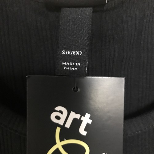 Art Class Girls' Skater Rib-Knit Short Sleeve Dress Black Size Small 6/6x B300 - Picture 4 of 5
