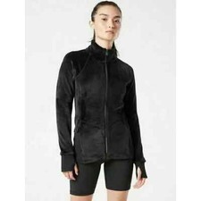 Athleta Black Cloud Fleece Full Zip Jacket Size XS