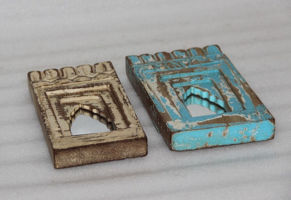 Vintage Wooden Wall Décor Mirror Frame Original Old Hand Carved eBay