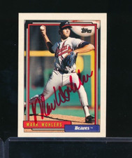 1992 Topps #703 Mark Wohlers signed auto autograph crisp red sharpie * tough