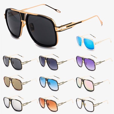 Men Sunglasses Square Extra Large Flat Retro Sunglasses Men Big