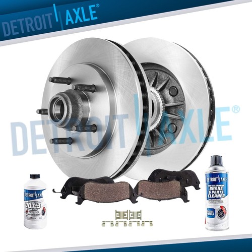 2WD Front Disc Rotors + Ceramic Brake Pads for 2000 2001 2003 Ford F