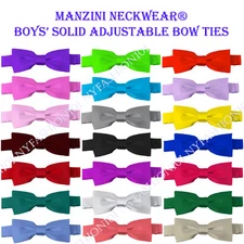 Manzini Neckwear® Boys' Solid Color Adjustable Pre-Tied Bow Ties