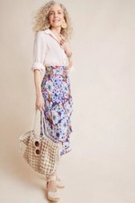 NWT 120 Anthropologie Maeve Sybil Wrap Midi Skirt XS