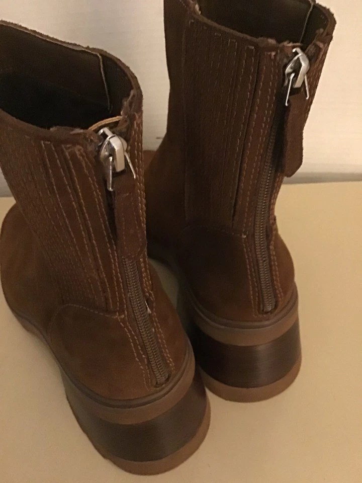 Dolce Vita women brown suede platform Chelsea heel boots Size 9 Euro 40 - Image 2 of 4