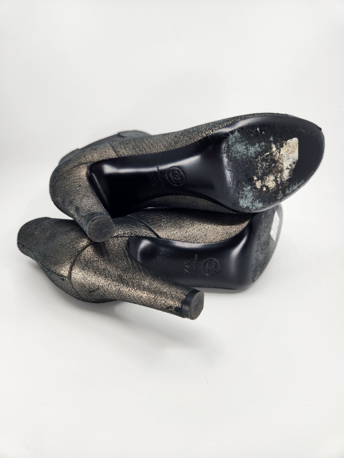 Chanel Interlocking CC Cap Toe Metallic Leather B… - image 16