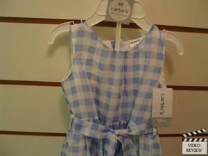 blue white checkered dress