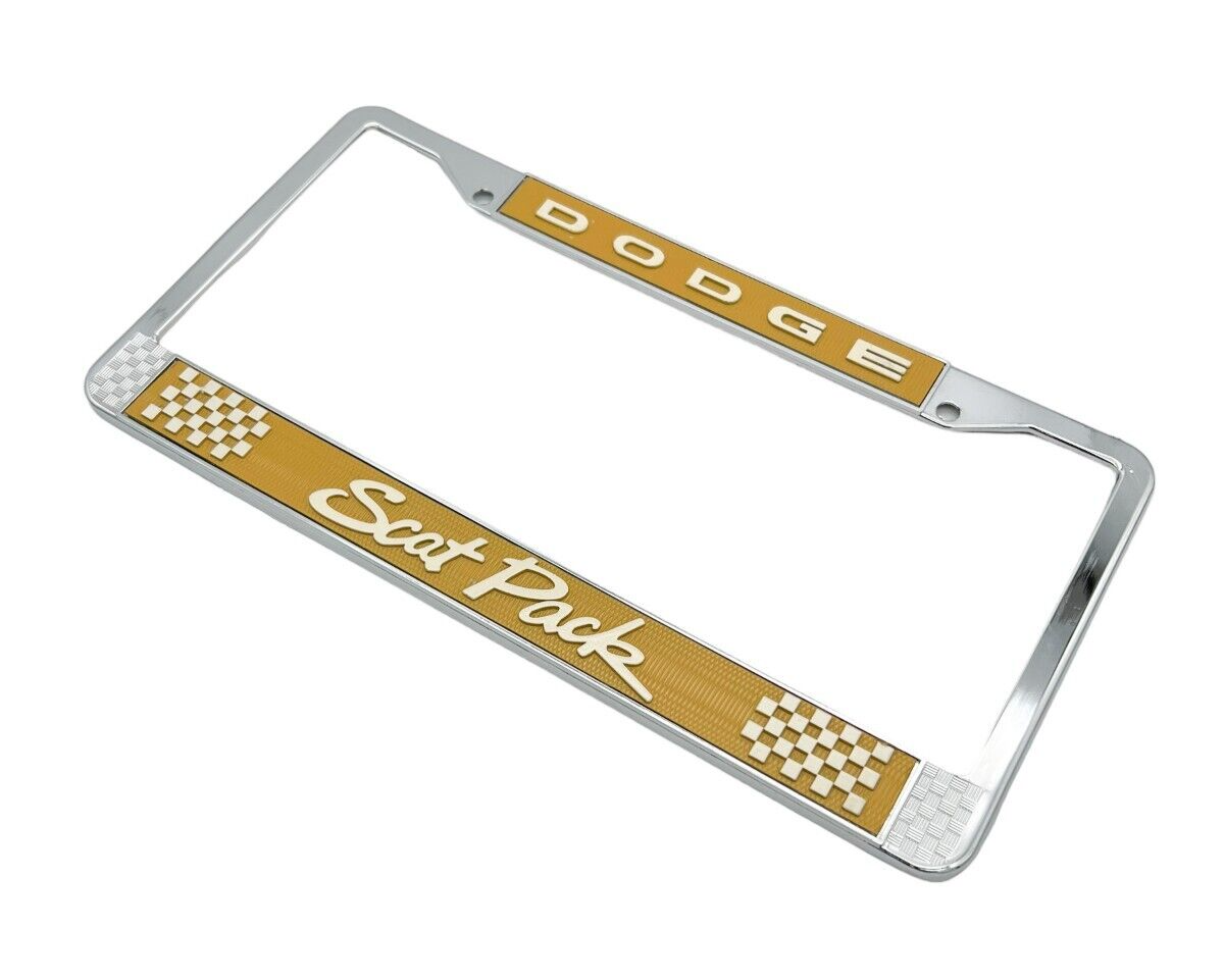 OER Vintage Style Butterscotch Dodge Scat Pack License Plate Frame eBay