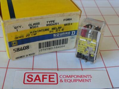 Square D Relay 8501 RSD4S1 Sers B 24VDC 3A 4PDT with LED Plug-In/Solder L36-2