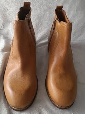 Diba True Brown Leather Side Zip Ankle Boots Womens Sz 7M