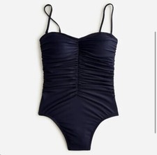 J. Crew NWT Ruched Sweetheart One-Piece Swimsuit - Navy - Size 24