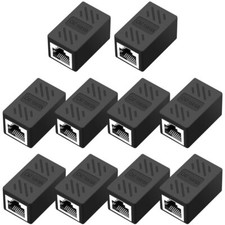 RJ45 Cat6 Coupler Ethernet Extender Connector, 10 Pack in line Coupler Cat7 C...