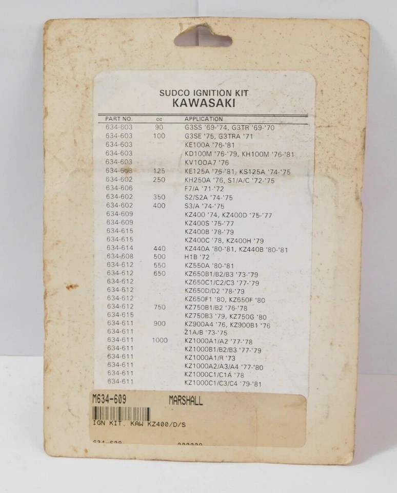 Kit de ajuste de ignição Sudco Kawasaki pontos e condensador KZ400 74-78,KZ750 76-77 - Imagem 2 de 3
