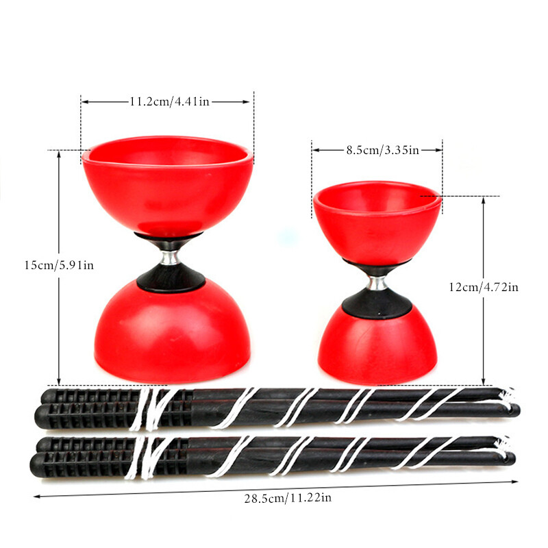 Diabolo à Double Tête - Yoyo Chinois Avec Support Métal - Jouet Festif - Neuf