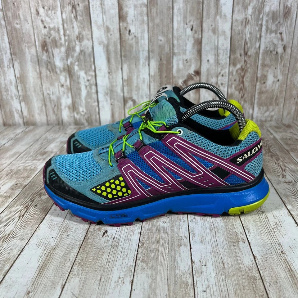 Salomon XR Mission Trail Running Zapatos Atléticos Azul Púrpura Amarillo Talla 7 Foto 2 de 4