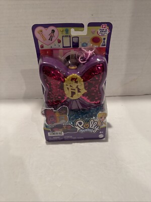 Polly Pocket Sparkle Stage Bow Compact Playset with 12 Pop & Swap Pieces