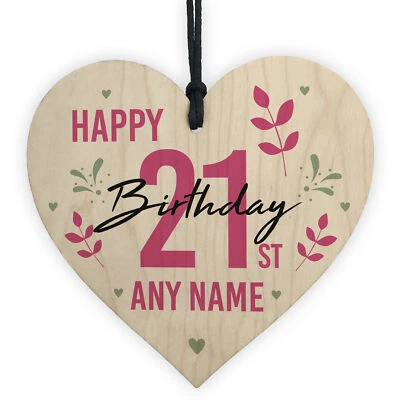 16th 18th 21st 30th Birthday Gift For Women Wood Heart Personalised Gift For Her